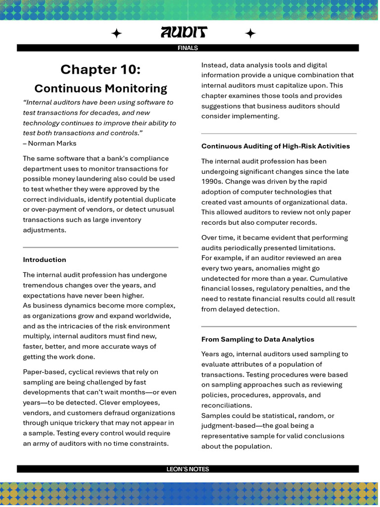 Continuous Auditing and Monitoring Tools | PDF | Audit | Performance ...