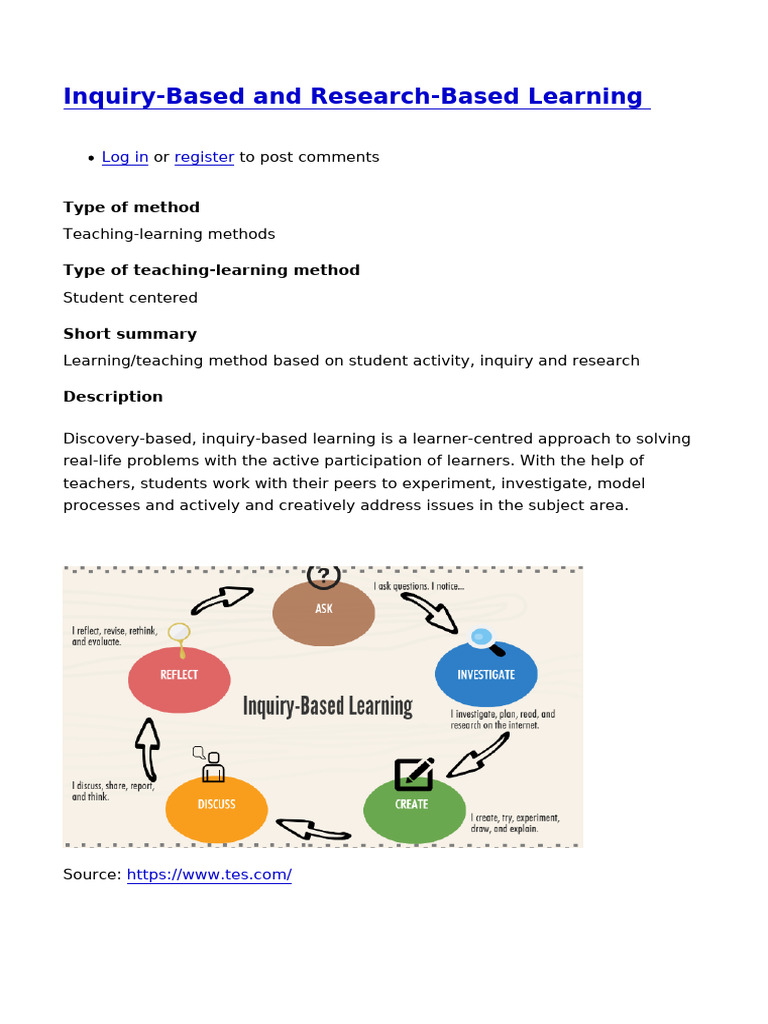 Inquiry and Research-Based Learning Methods | PDF | Inquiry Based ...