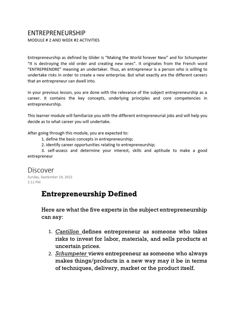 Module-2 Entrep | PDF | Entrepreneurship | Chief Operating Officer