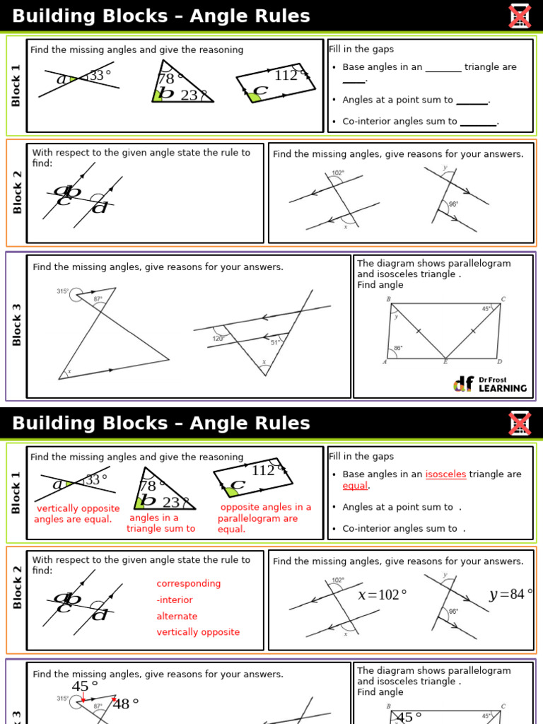 Building Blocks - Angle Rules | PDF | Triangle | Angle