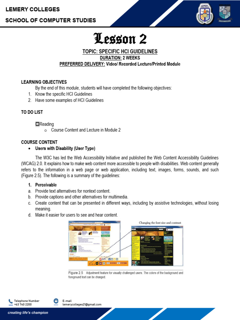HCI Guidelines for Accessibility and Usability | PDF | Icon (Computing ...