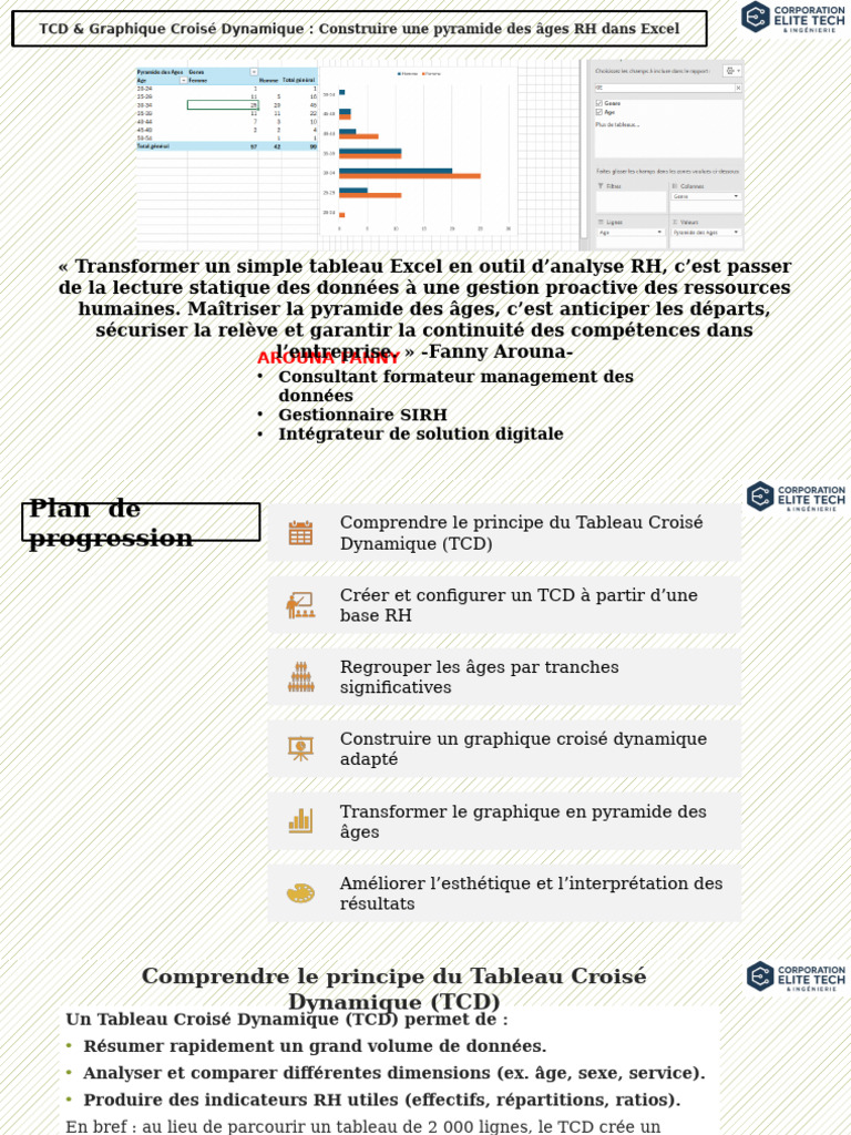 Pyramide des âges avec TCD Excel | PDF | Microsoft Excel | Informatique