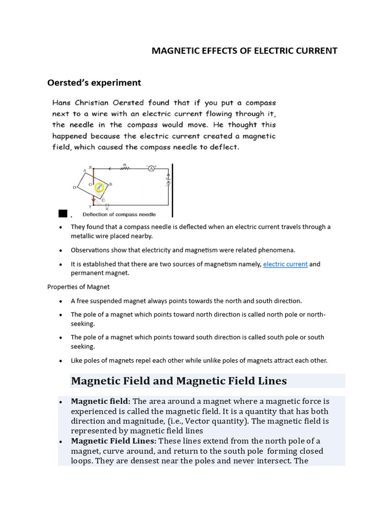 Magnetic Effects of Electric Current | PDF | Magnetic Field | Fuse ...