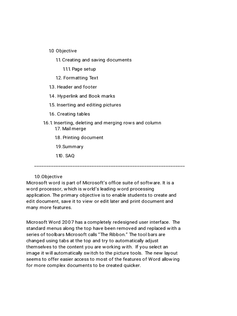 Microsoft Word 2007 User Guide | PDF | Hyperlink | Microsoft Word