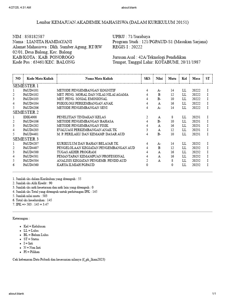 LKAM Berkas Penilaian UT | PDF