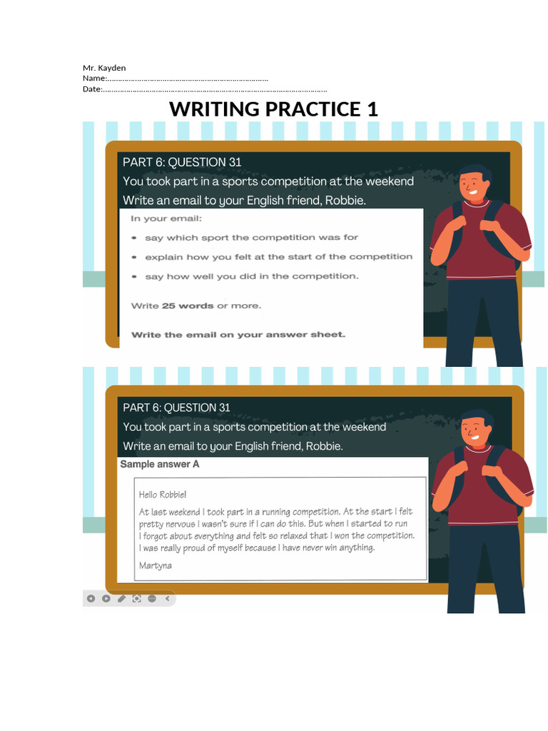 Writing Practice 1 | PDF