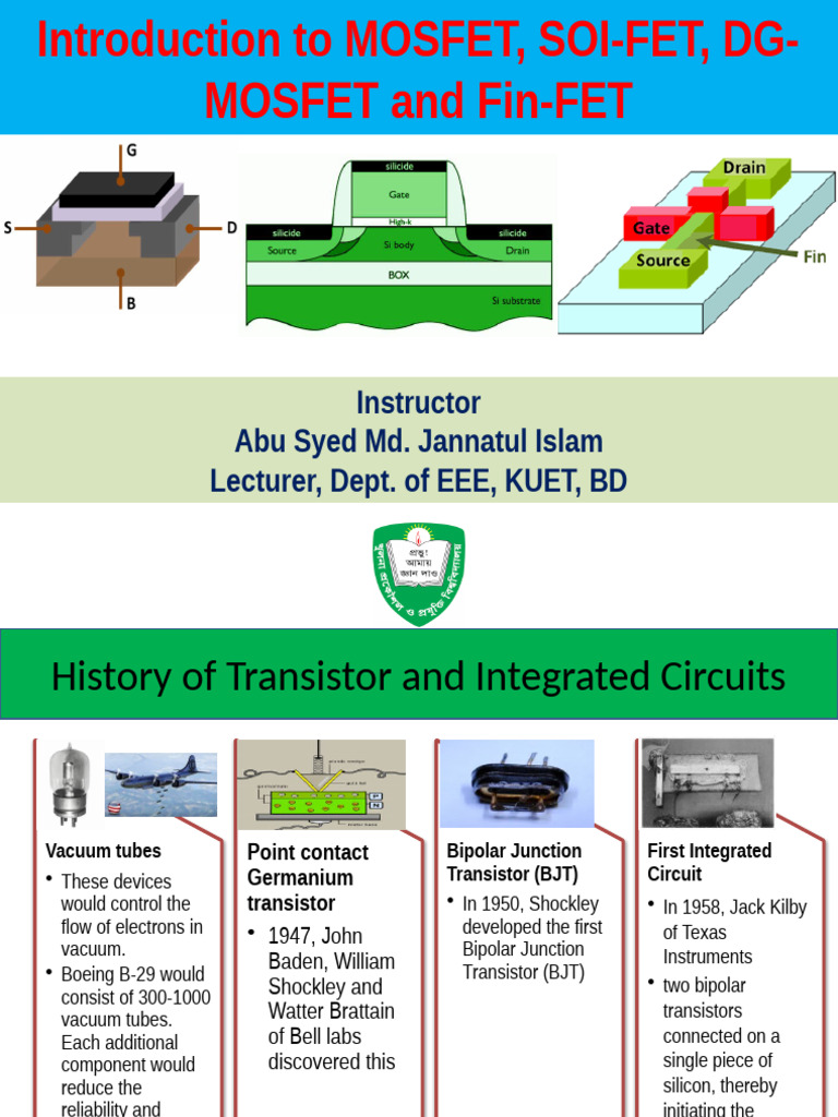 MOSFET and Advanced Transistor Technologies | PDF | Mosfet | Cmos