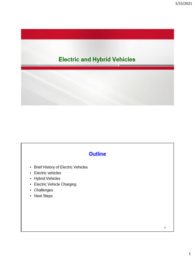 Unit 1 Introductio To EHV | PDF | Hybrid Electric Vehicle | Plug In Hybrid
