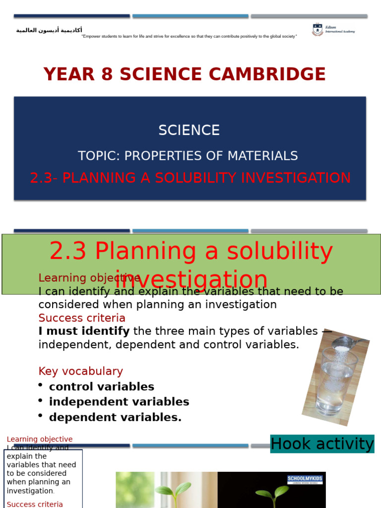 2.3 Planning A Solubility Experiment - 23102025 - 085832 | PDF ...