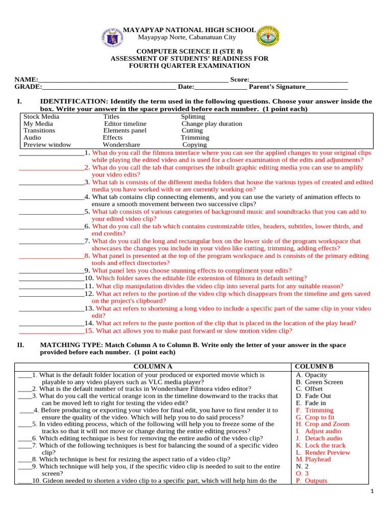 Computer Science II Assessment Guide | PDF | Software | Computing