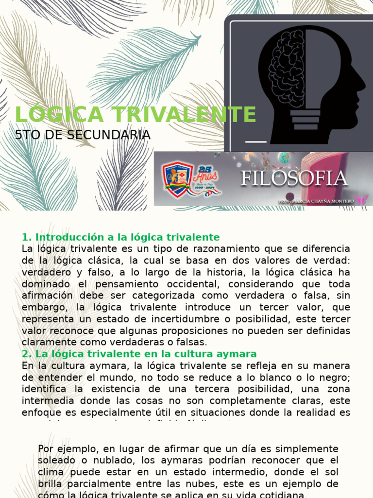 LÓGICA TRIVALENTE | PDF | Lógica | Verdad