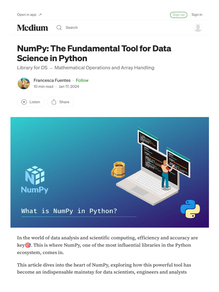 NumPy by Francesca Fuentes | PDF | Matrix (Mathematics) | Python ...