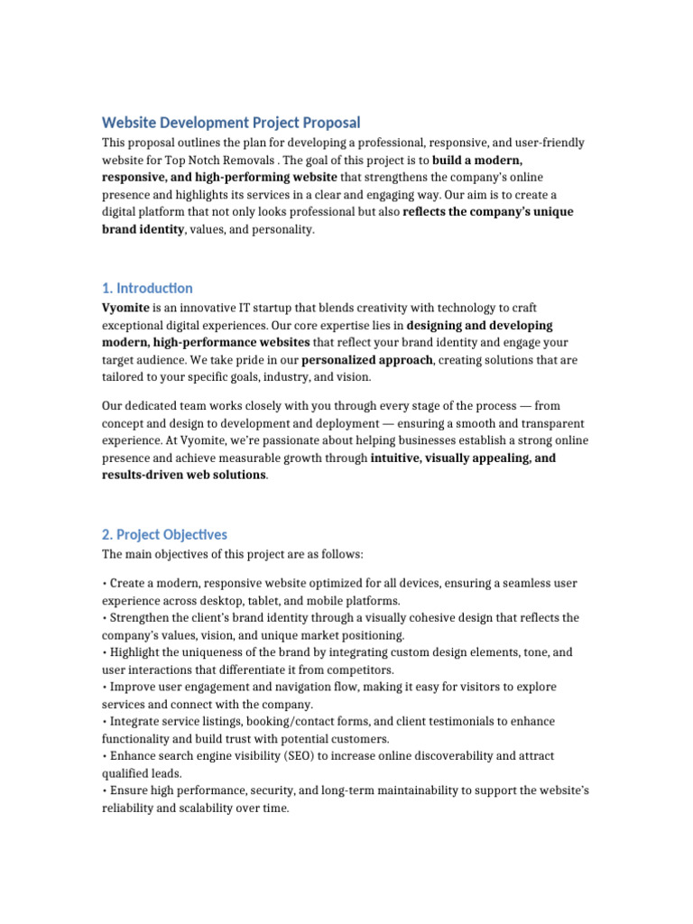 Top Notch Removals Website Proposal | PDF | Web Development | Search ...