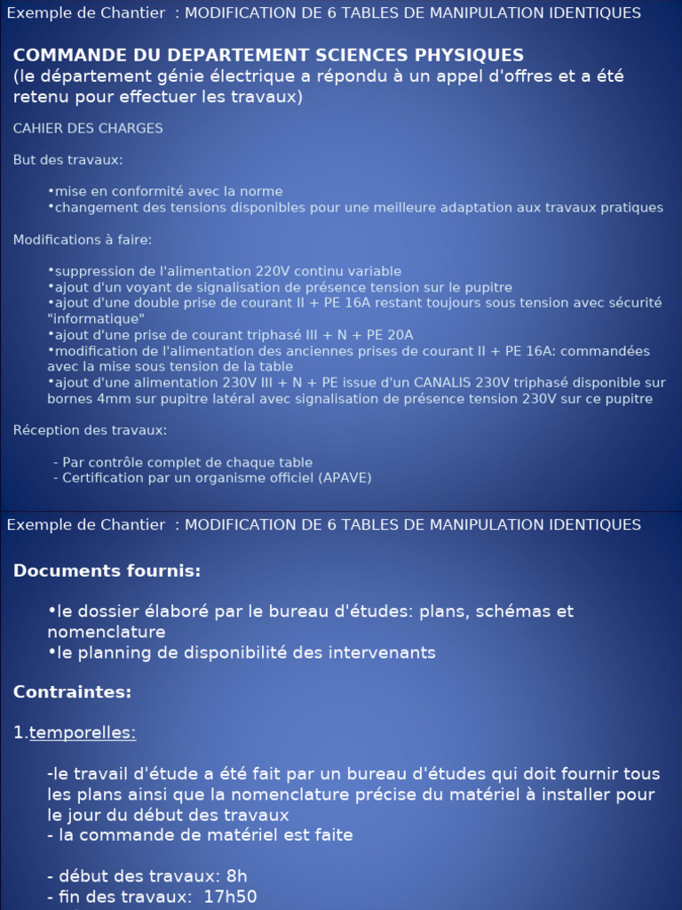 Modification de Tables de Manipulation | PDF | Planification | Tension ...