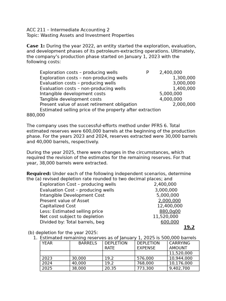 Wasting Assets and Investment Properties | PDF | Depreciation | Fair Value