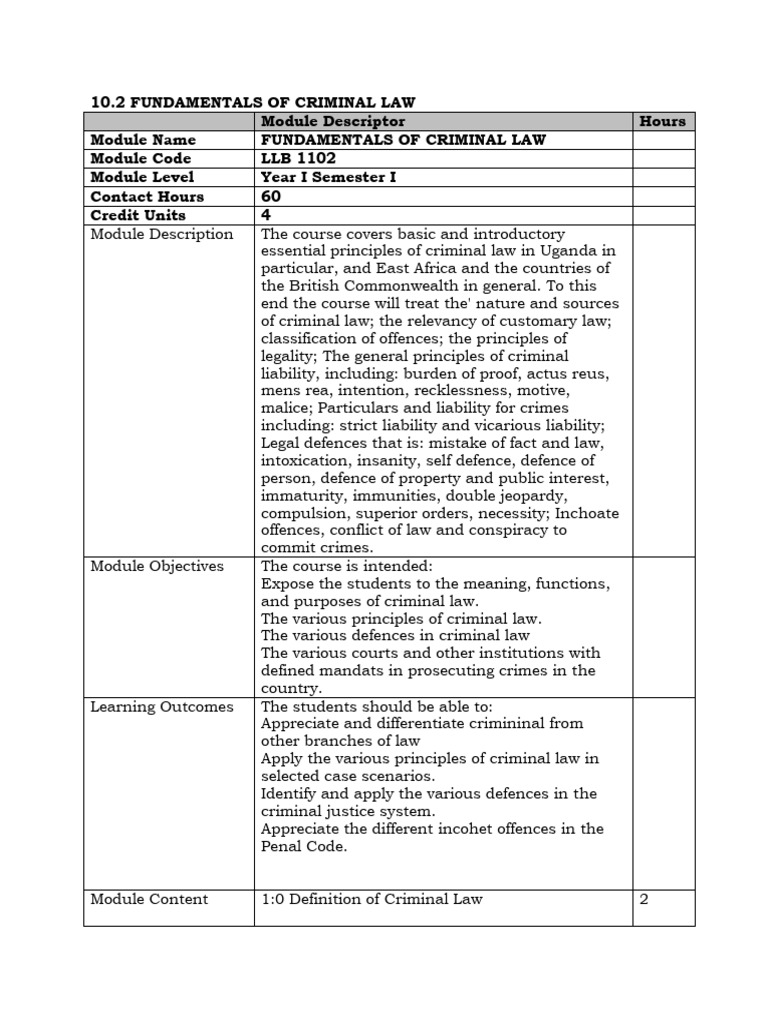Fundamentals of Criminal Law Uganda | PDF | Mens Rea | Crimes