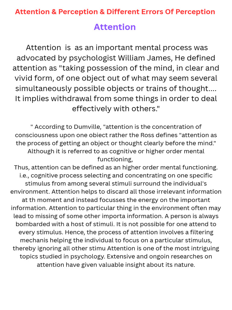 Understanding Attention and Perception Errors | PDF | Illusion | Perception