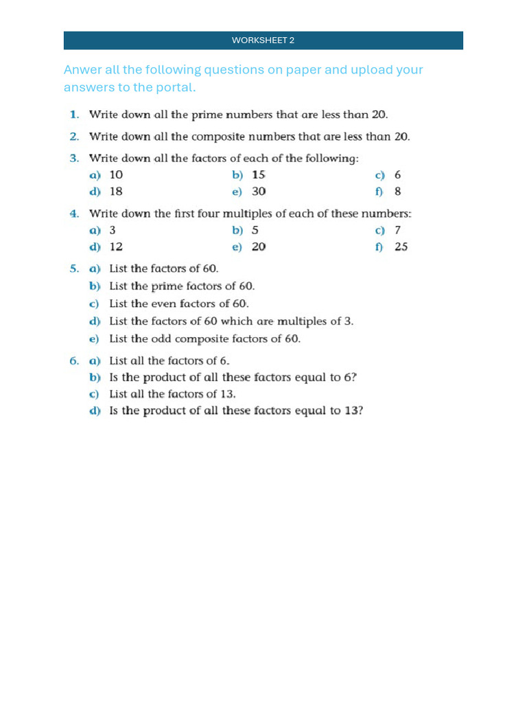 Worksheet 2 | PDF