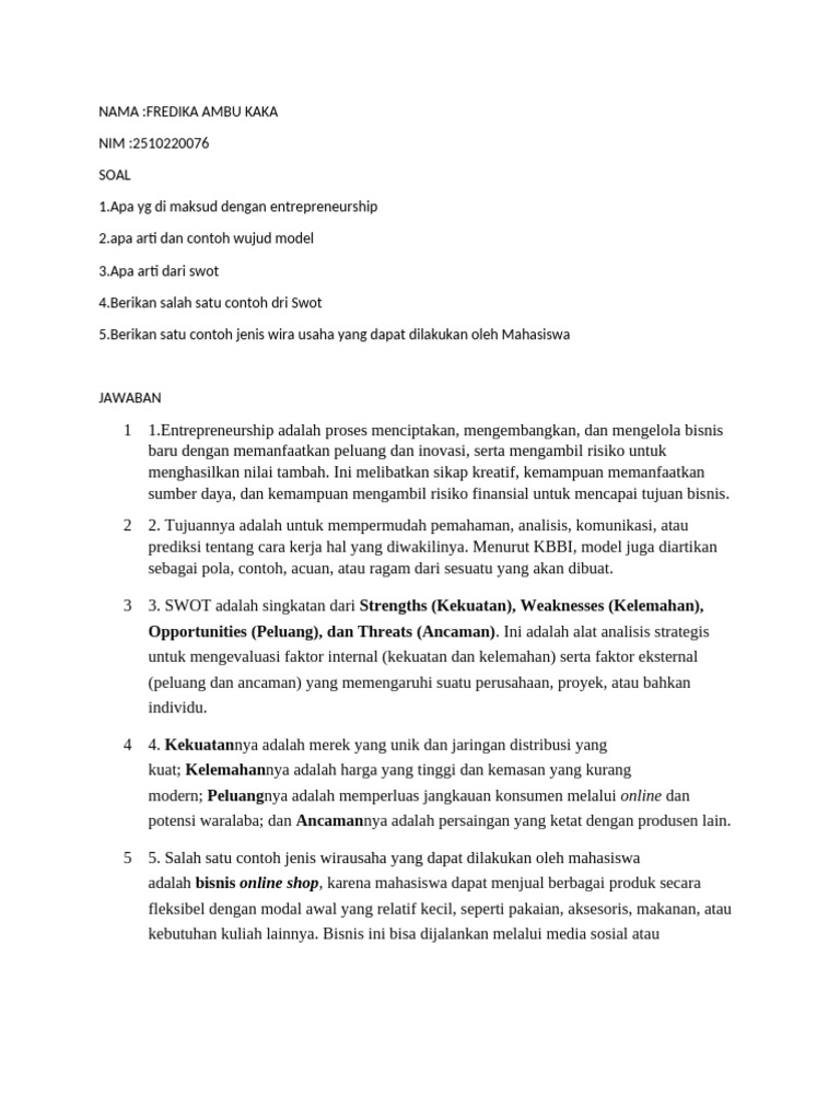 Fredika Ambu Kaka | PDF