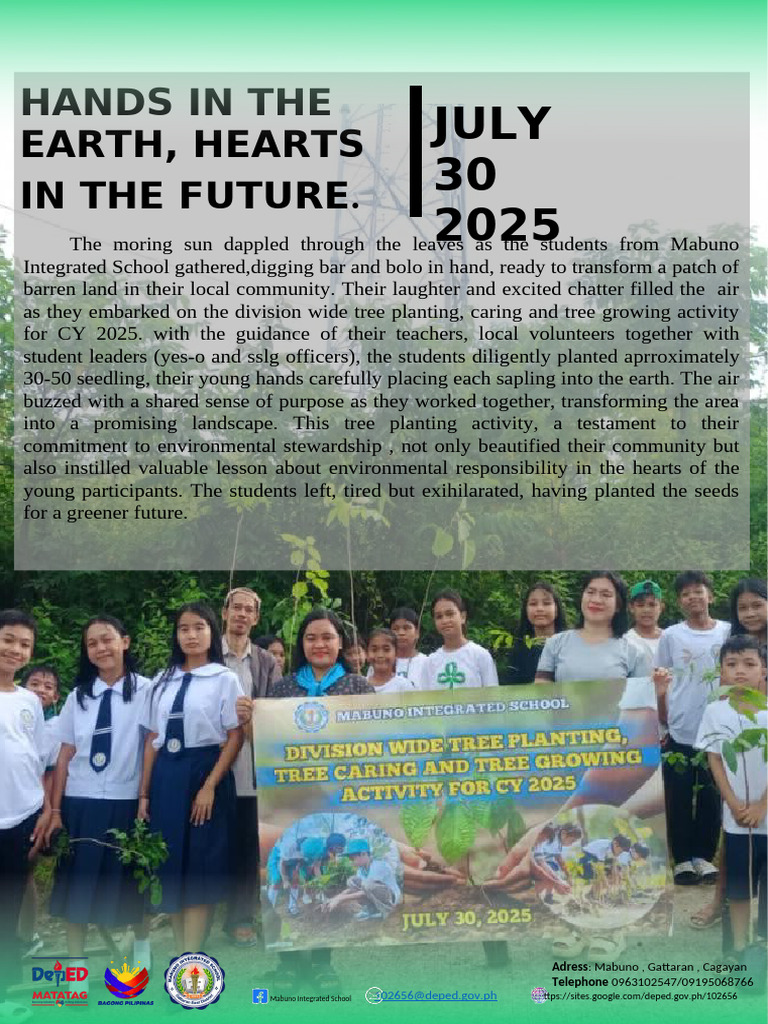 Mabuno School's Tree Planting Initiative | PDF