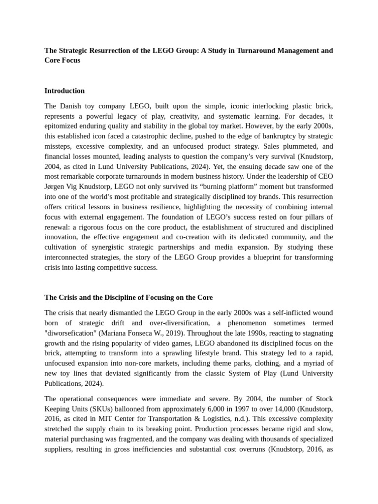 LEGO's Turnaround: Strategies for Success | PDF | Innovation | Lego
