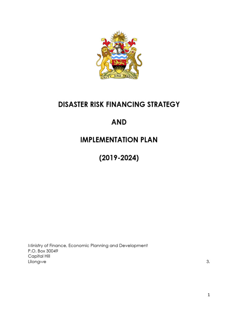 Malawi Disaster Risk Financing Strategy | PDF | Risk | Disaster Risk ...
