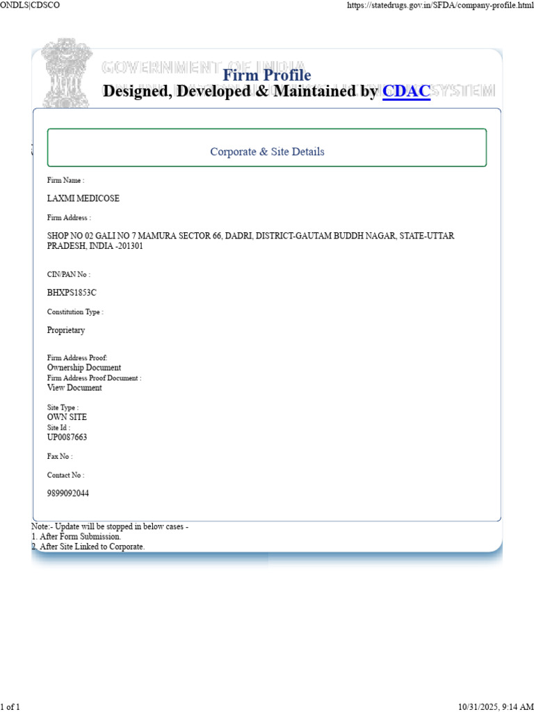 Ondls - Cdsco Faram | PDF