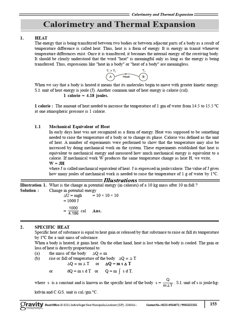 Calorimetry and Thermal Expansion Theory (1-21) | PDF | Heat | Latent Heat