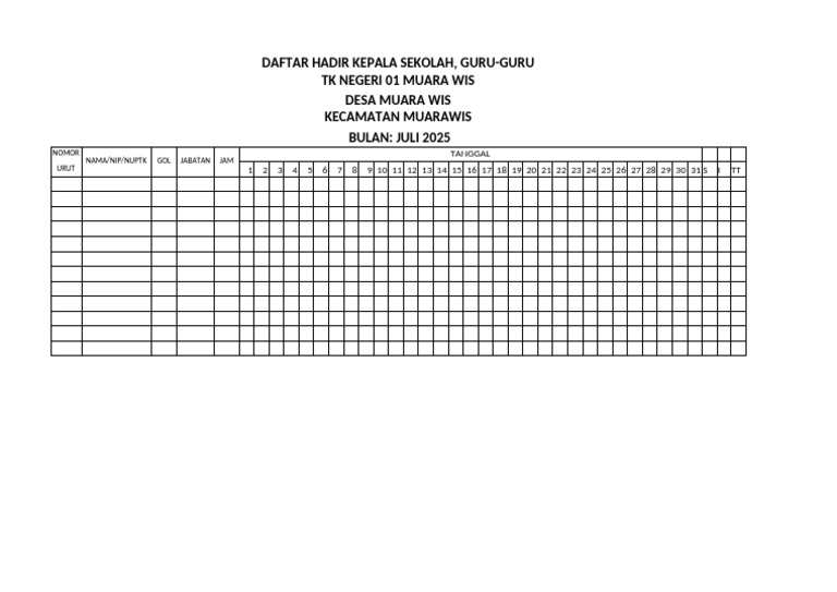 Absen Laporan Bulan Juli | PDF
