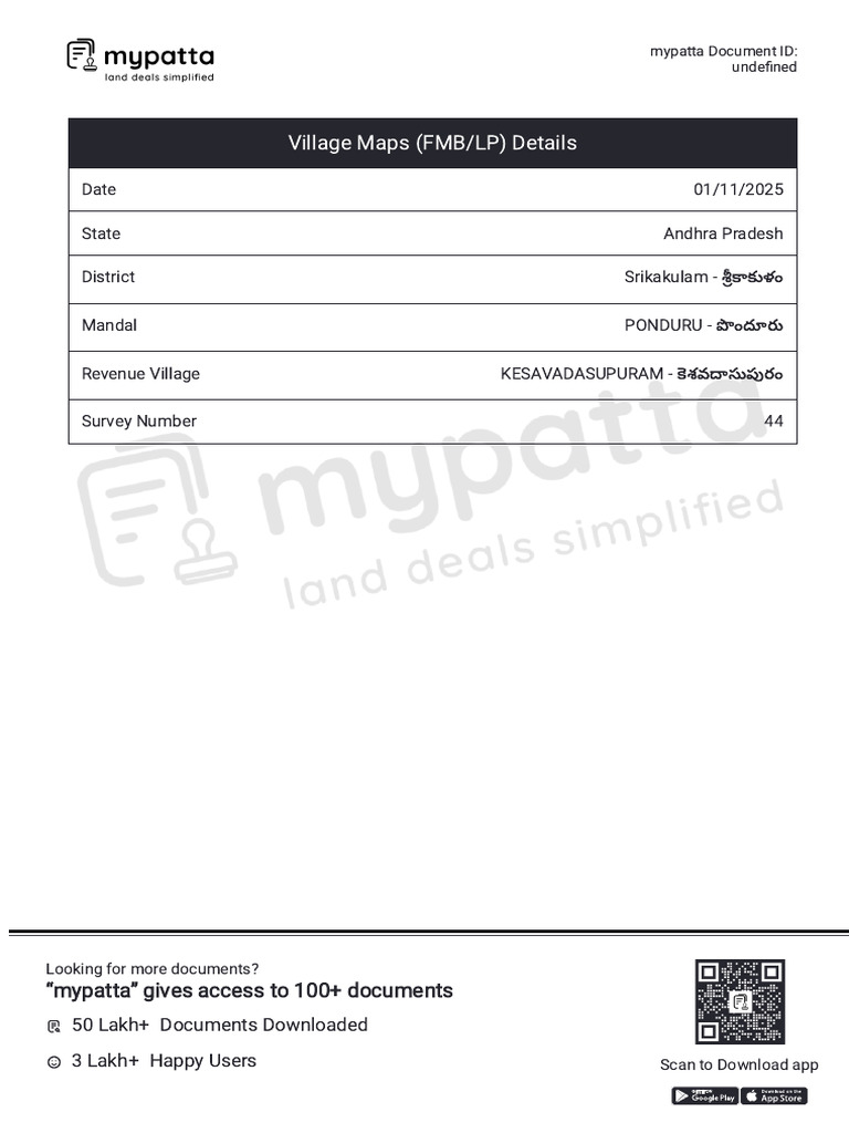 Village Maps (FMB/LP) Details | PDF
