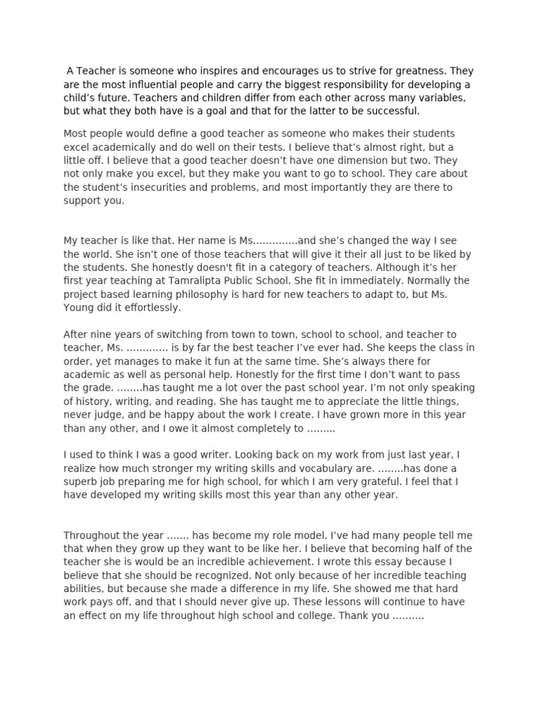 Celebrating an Inspiring Teacher | PDF | Teachers