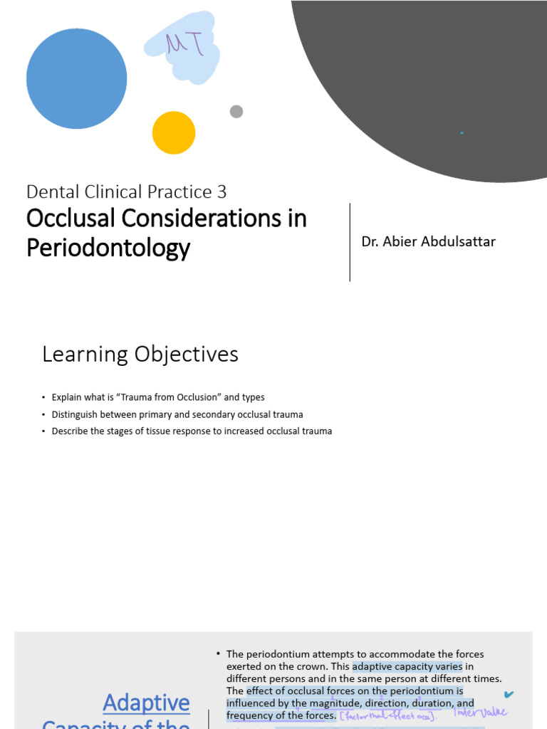Occlusal Trauma in Periodontal Health | PDF | Human Tooth | Periodontology