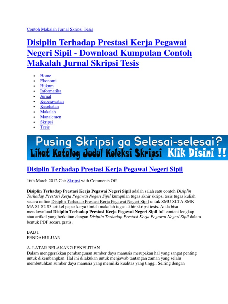 Contoh Jurnal Skripsi Manajemen Pdf - Pejuang Skripsi