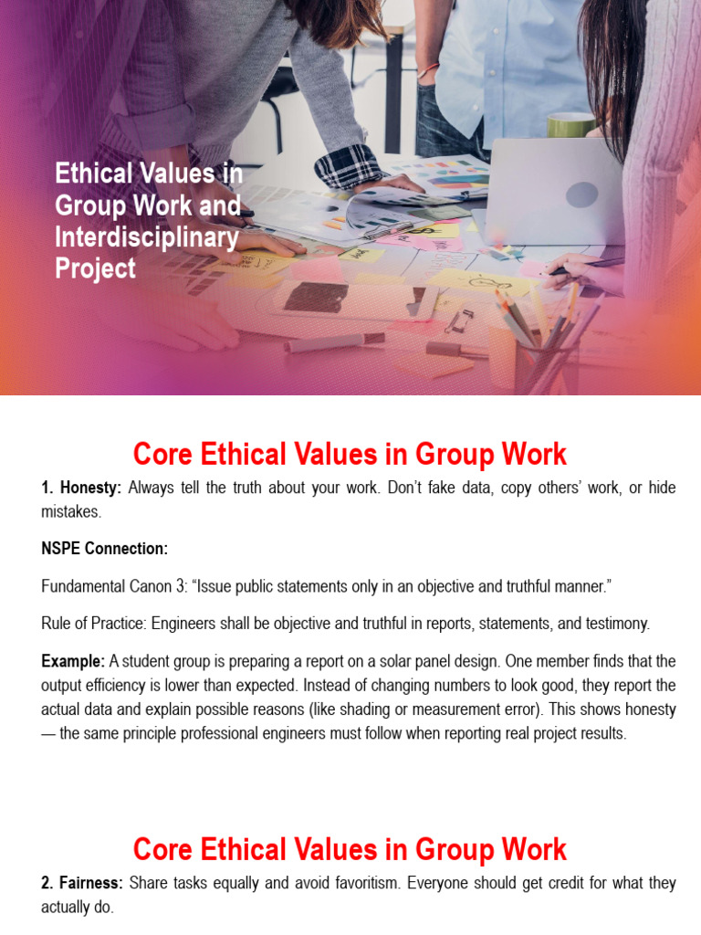 Core Ethical Values in Group Projects | PDF | Plagiarism
