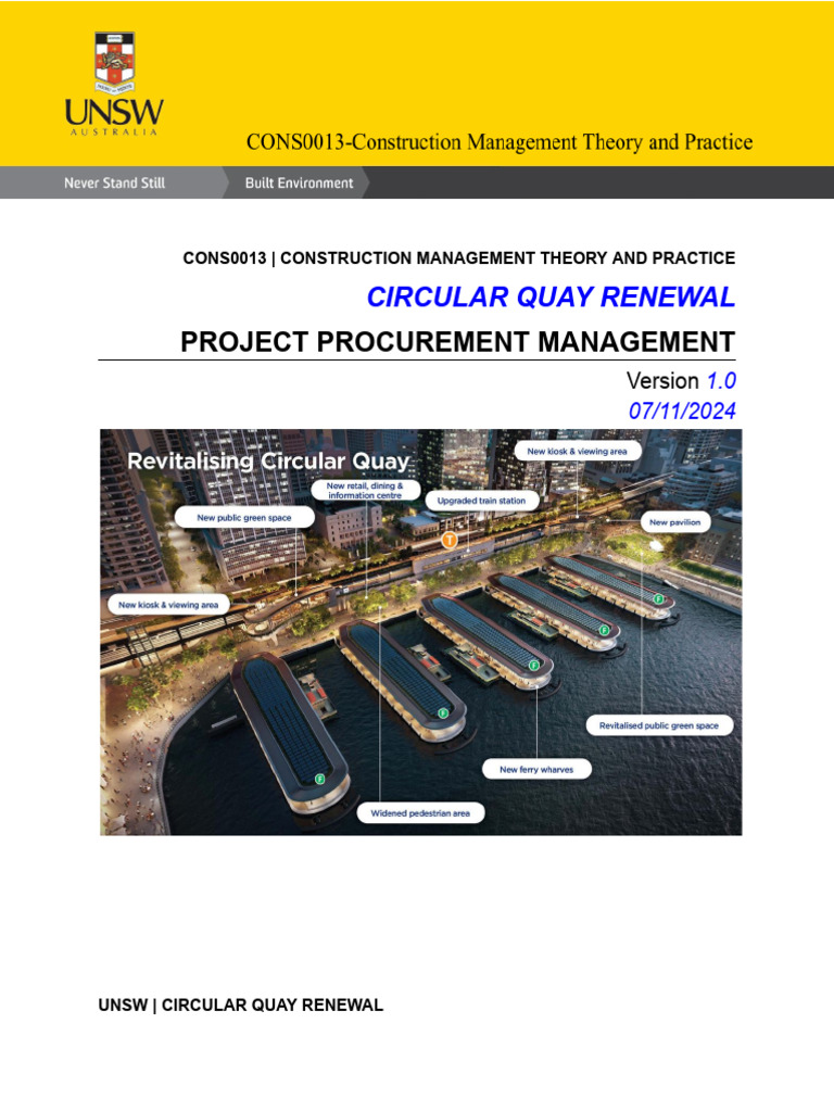 Project Procurement Management - CONS0013-Circular Quay Renewal | PDF ...