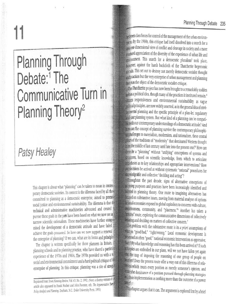atsy Healey (1992) Planning through debate a communicative turn in ...