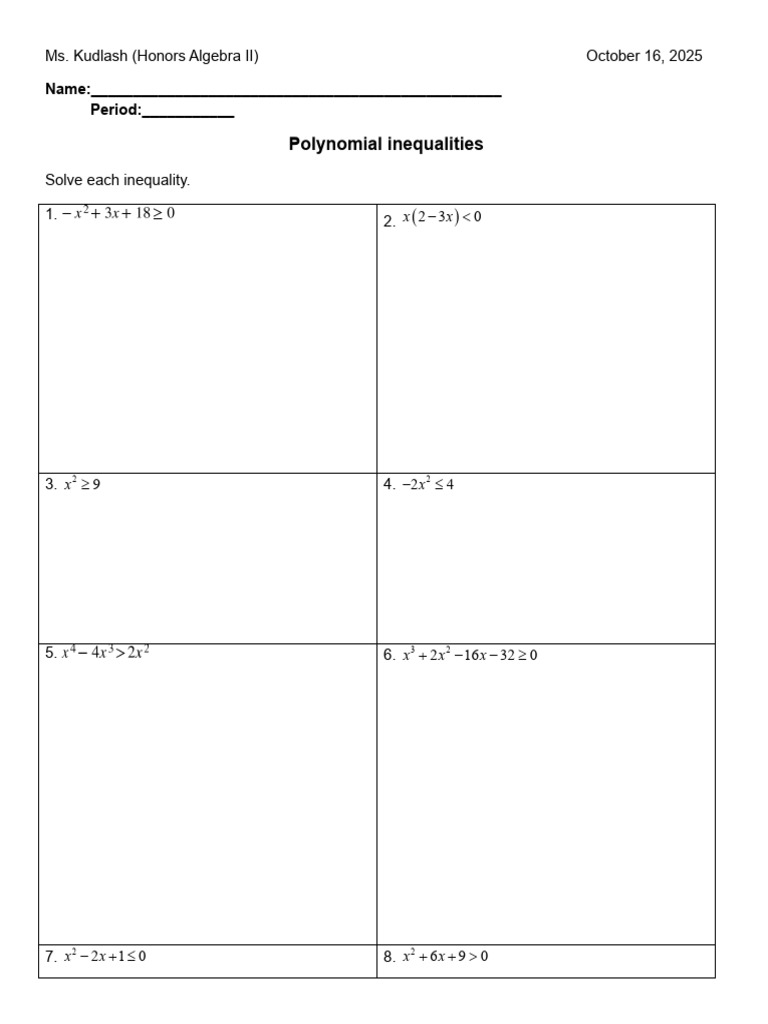 CW Polynomial Inequalities | PDF