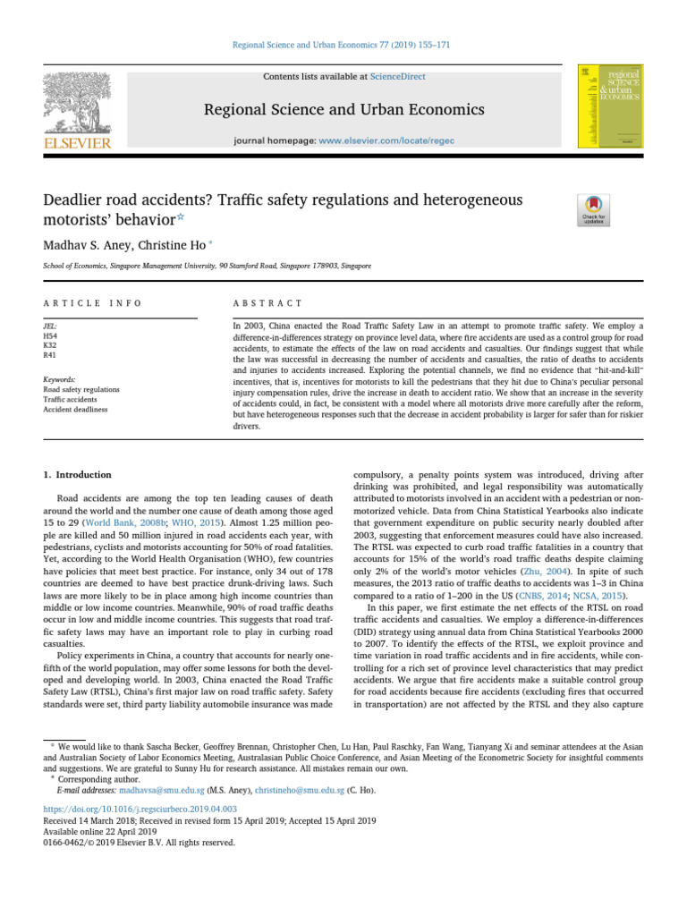 Traffic Safety Law Impact in China | PDF | Traffic Collision | Driving