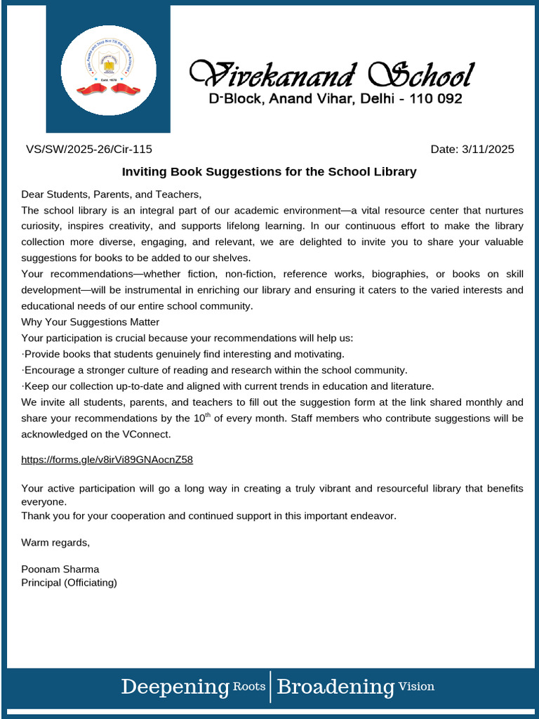 Invite Book Suggestions for Library | PDF