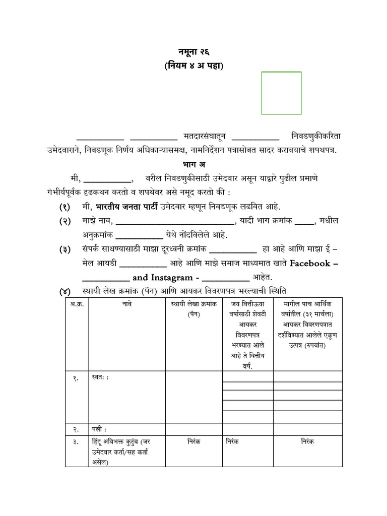 Nomination Form Sample | PDF