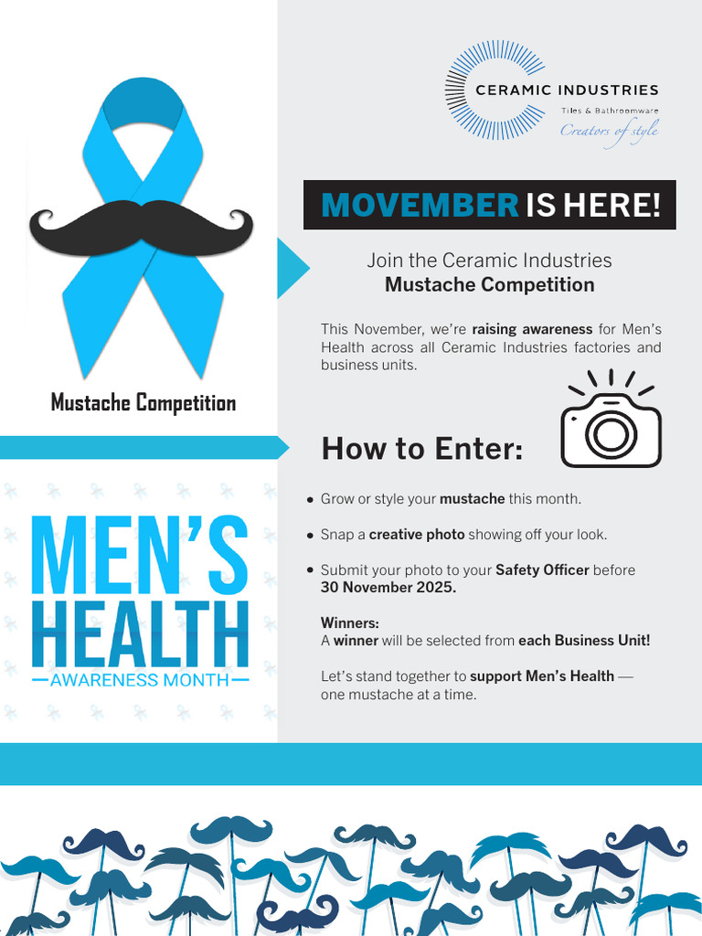 Ceramic Industries - Mens Health - Movember Competition | PDF
