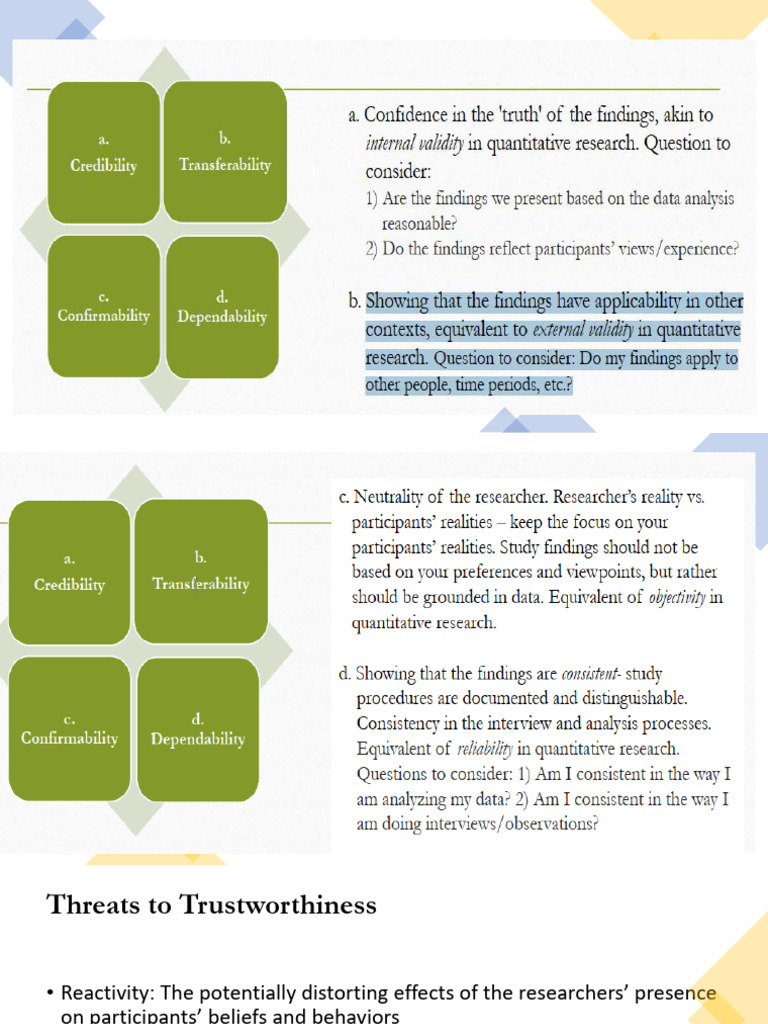 Trustworthiness, Sampling and Data Collection | PDF | Sampling ...