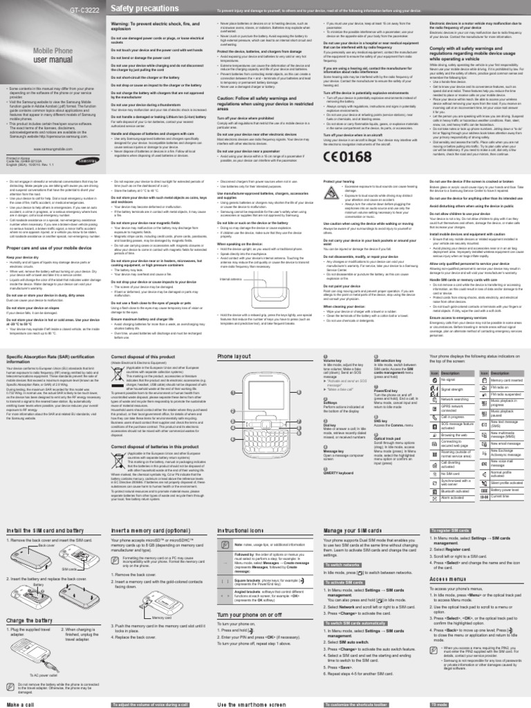 User Manual: Mobile Phone | PDF | Battery Charger | Battery (Electricity)