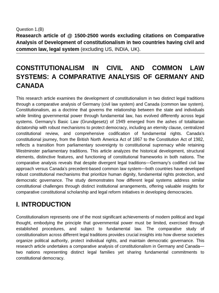 Cie 1 B | PDF | Civil Law (Legal System) | Constitution