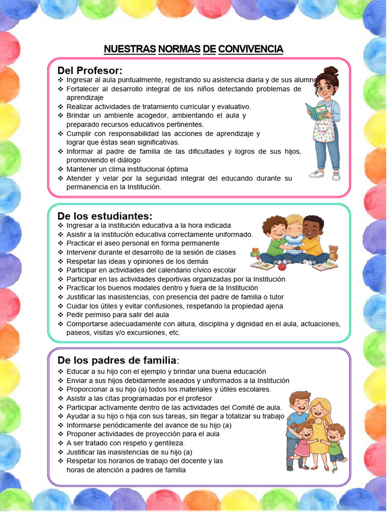 Normas de Convivencia Escolar | PDF