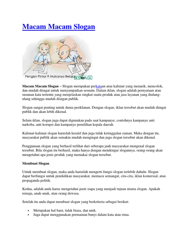 Macam Macam Slogan