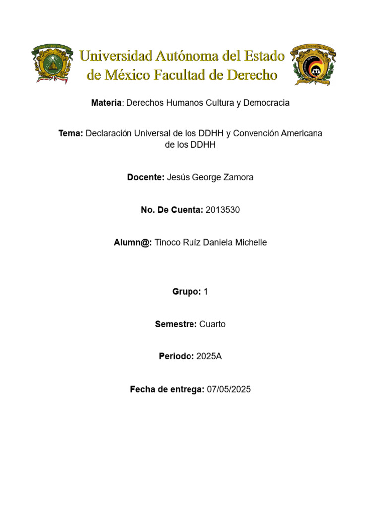 DUDH y CADH | PDF | Derechos humanos | Justicia