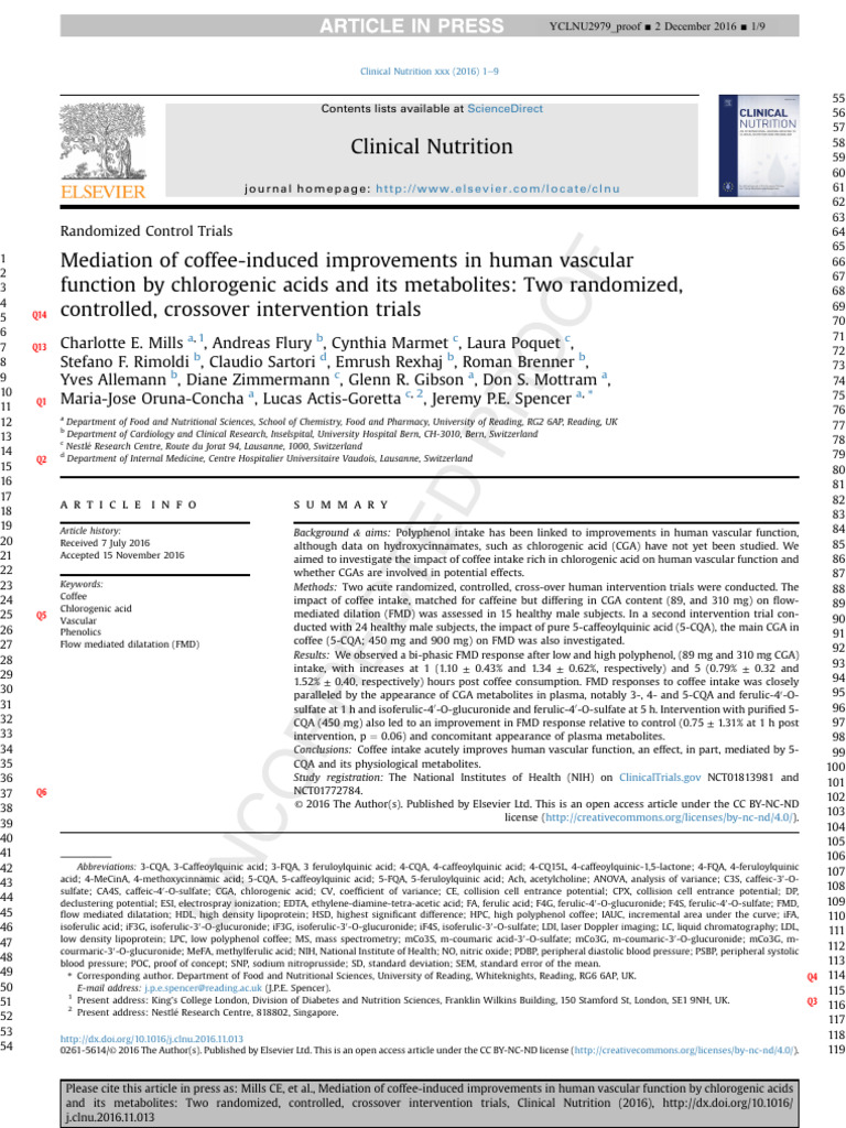 10 1016@j Clnu 2016 11 013 | PDF | Caffeine | Coffee