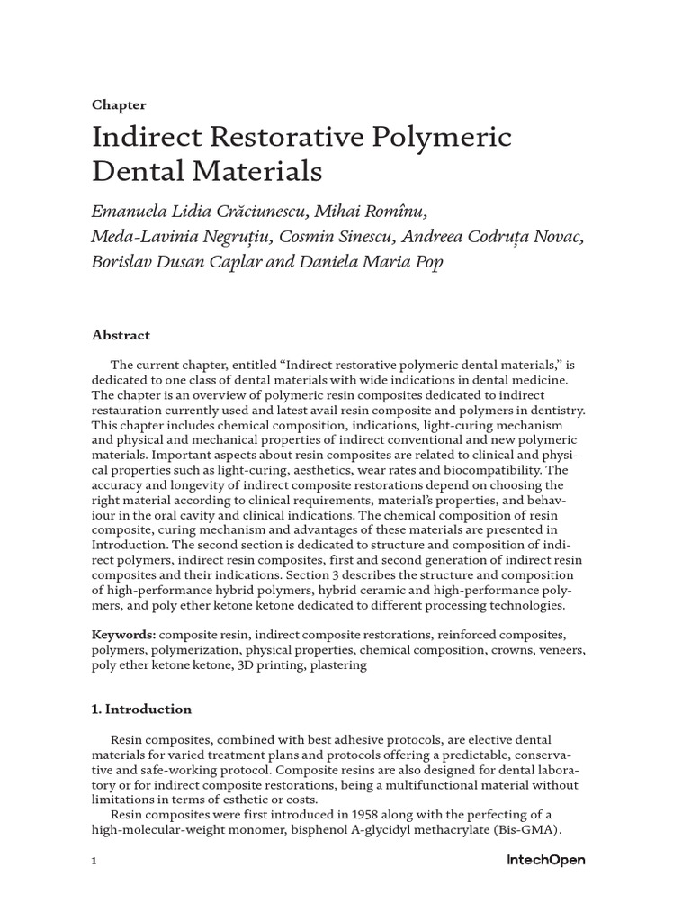 Indirect Restorative Polymeric Dental Materials | PDF | Dental ...