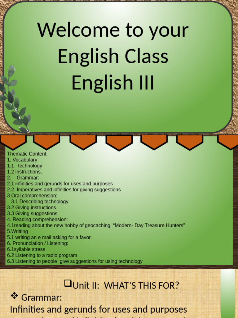 English 3 Unit 7. Lic, Erling Castañeda | PDF | English Language | Verb